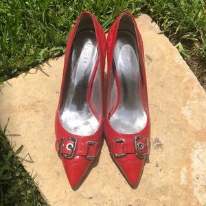 Red guess heels